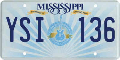 MS license plate YSI136