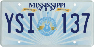 MS license plate YSI137