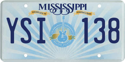 MS license plate YSI138