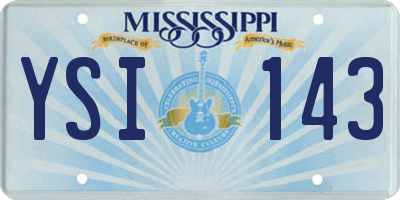 MS license plate YSI143