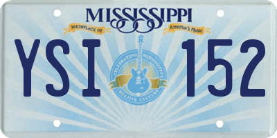 MS license plate YSI152