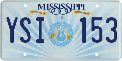 MS license plate YSI153