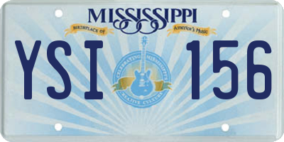 MS license plate YSI156