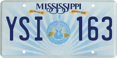 MS license plate YSI163