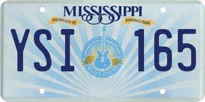 MS license plate YSI165