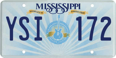 MS license plate YSI172