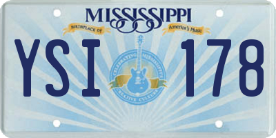 MS license plate YSI178