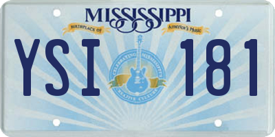 MS license plate YSI181