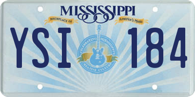MS license plate YSI184