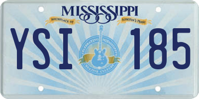 MS license plate YSI185