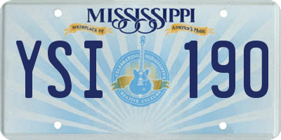 MS license plate YSI190