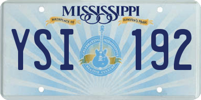 MS license plate YSI192