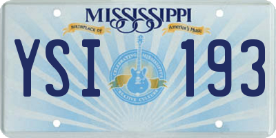 MS license plate YSI193
