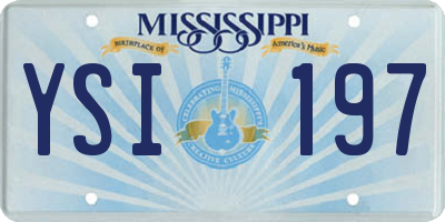 MS license plate YSI197