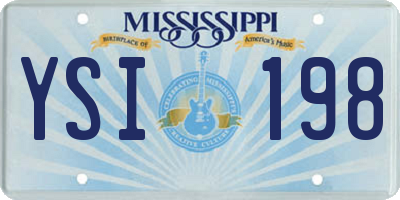 MS license plate YSI198