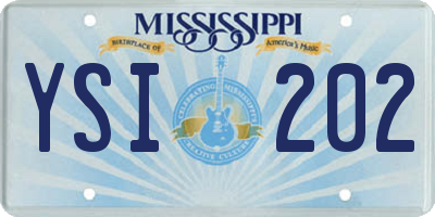 MS license plate YSI202