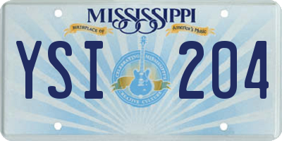MS license plate YSI204