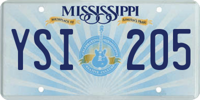 MS license plate YSI205