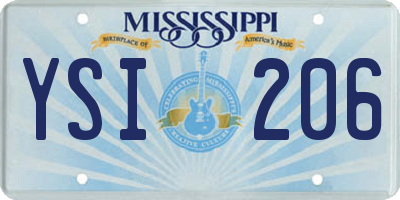 MS license plate YSI206