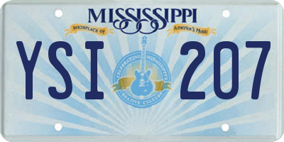 MS license plate YSI207