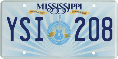 MS license plate YSI208