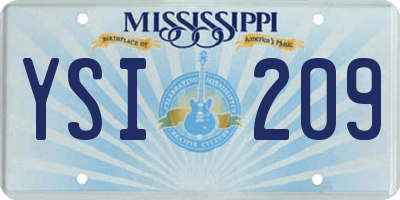 MS license plate YSI209