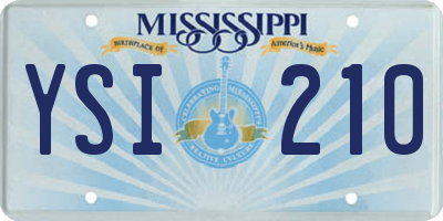 MS license plate YSI210
