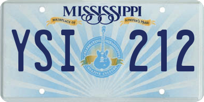 MS license plate YSI212