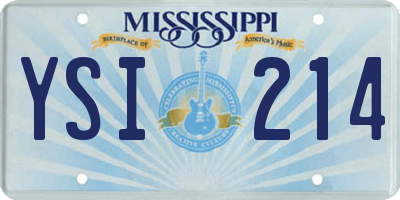 MS license plate YSI214