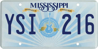 MS license plate YSI216