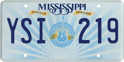 MS license plate YSI219
