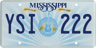 MS license plate YSI222