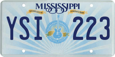 MS license plate YSI223