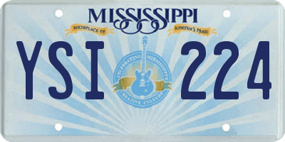 MS license plate YSI224