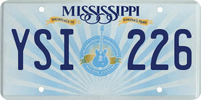 MS license plate YSI226