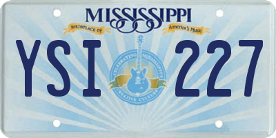 MS license plate YSI227