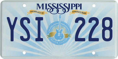 MS license plate YSI228