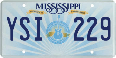 MS license plate YSI229
