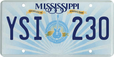 MS license plate YSI230
