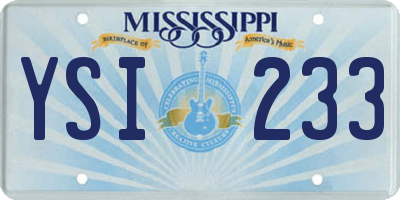 MS license plate YSI233