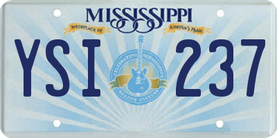 MS license plate YSI237