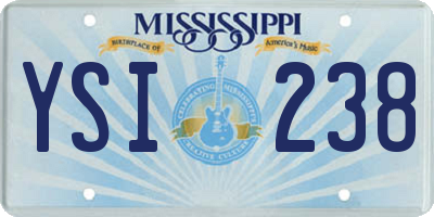 MS license plate YSI238