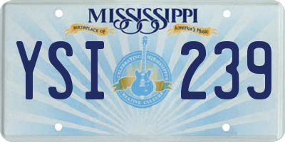 MS license plate YSI239