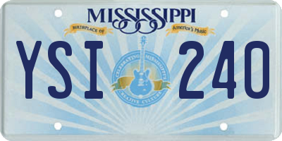 MS license plate YSI240