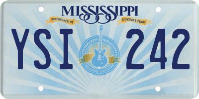 MS license plate YSI242