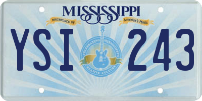 MS license plate YSI243