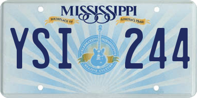MS license plate YSI244