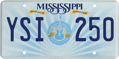 MS license plate YSI250