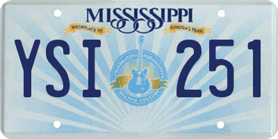 MS license plate YSI251