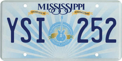 MS license plate YSI252